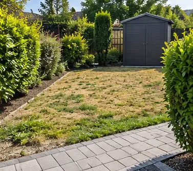 Gartenfläche vor der Neugestaltung
